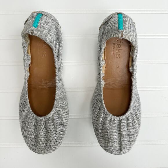 Tieks Gray and Teal Flats - Picture 2 of 9